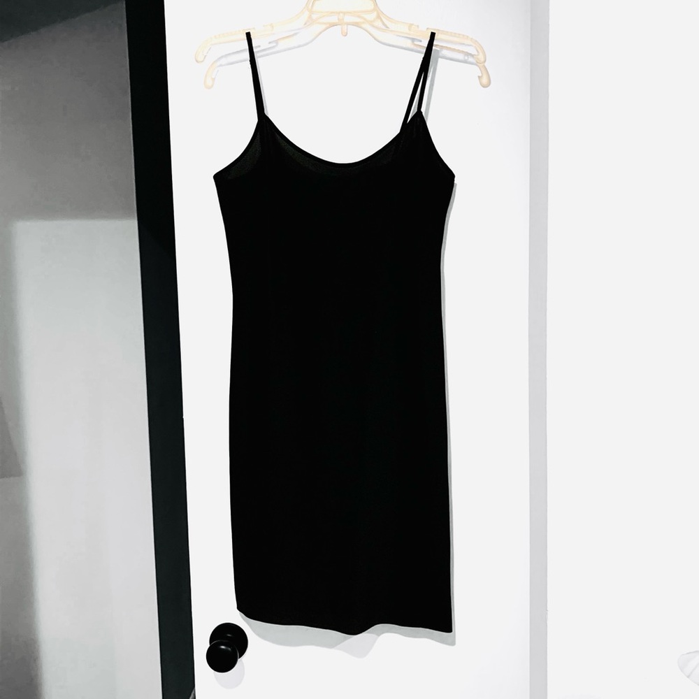 Donna Karan Black Silk Slip Dress with Spaghetti Straps - Size 8